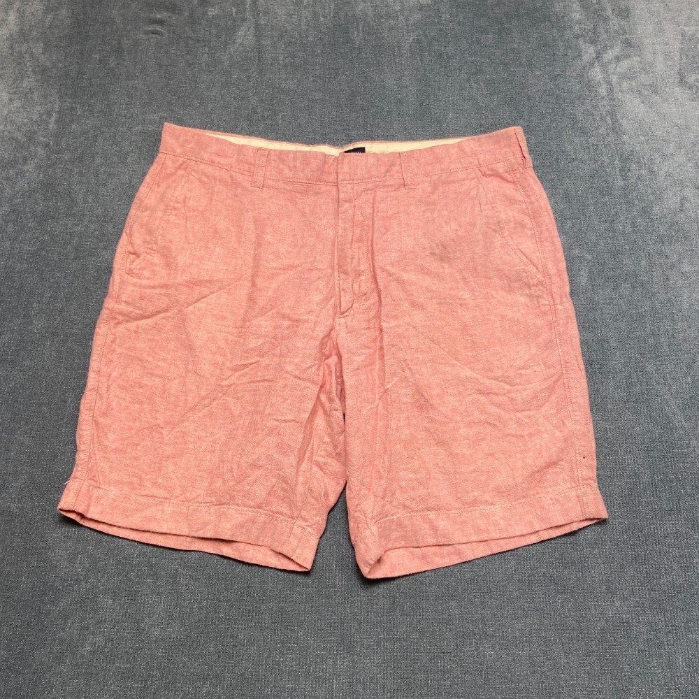 J. Crew Chino Shorts Mens 36 Pink 9" Inseam Linen Blend Regular Fit Summer